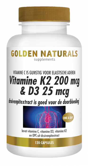 Vitamin K2 200 mcg & D3 25 mcg 120 vegetarian capsules