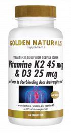 Vitamin K2 45 mcg & D3 25 mcg 60 vegetarian tablets